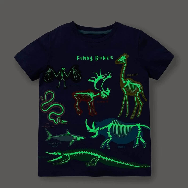 Luminous Dinosaur Boys T Shirt