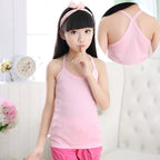 Summer Cotton Girls Vest Solid Color Kids Tanks