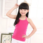 Summer Cotton Girls Vest Solid Color Kids Tanks