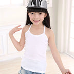 Summer Cotton Girls Vest Solid Color Kids Tanks