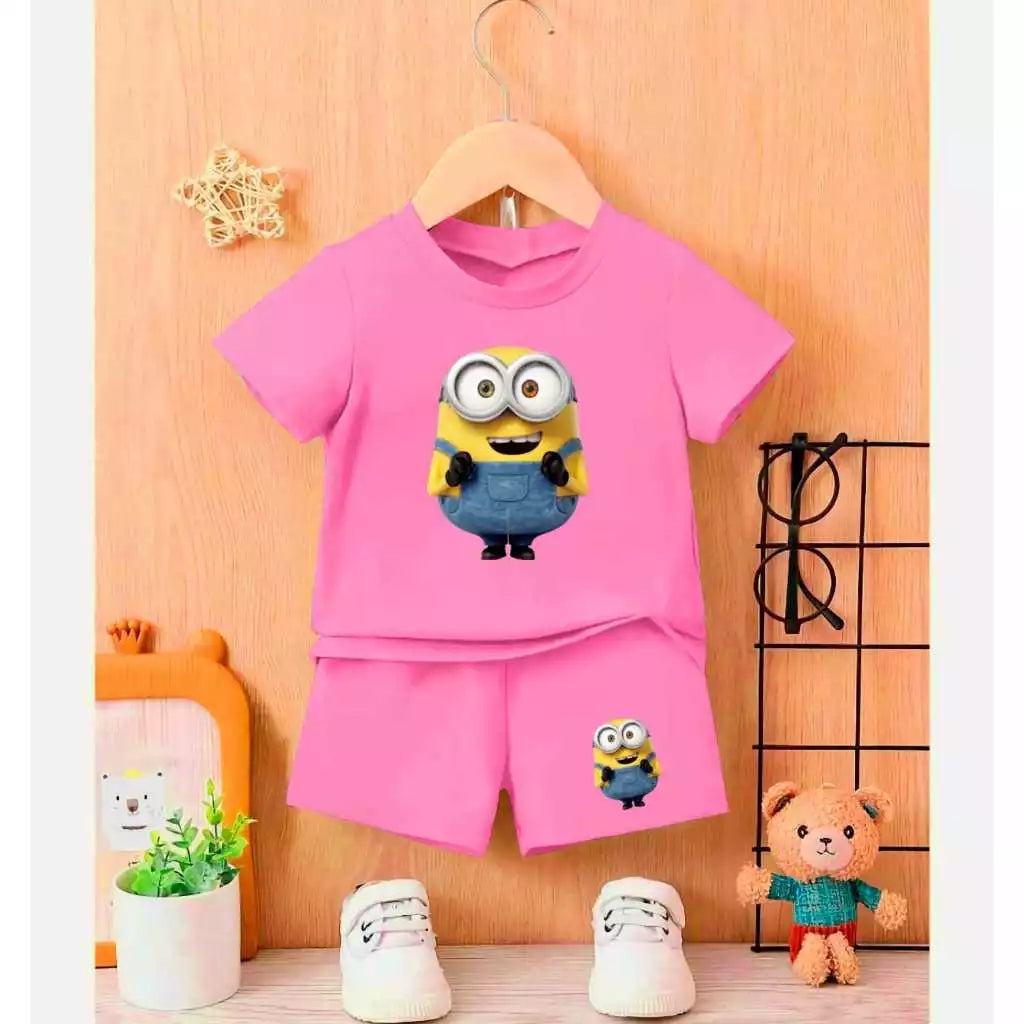 MINION Pattern T-Shirt Set for Boys and Girls Ages 1-8 Years