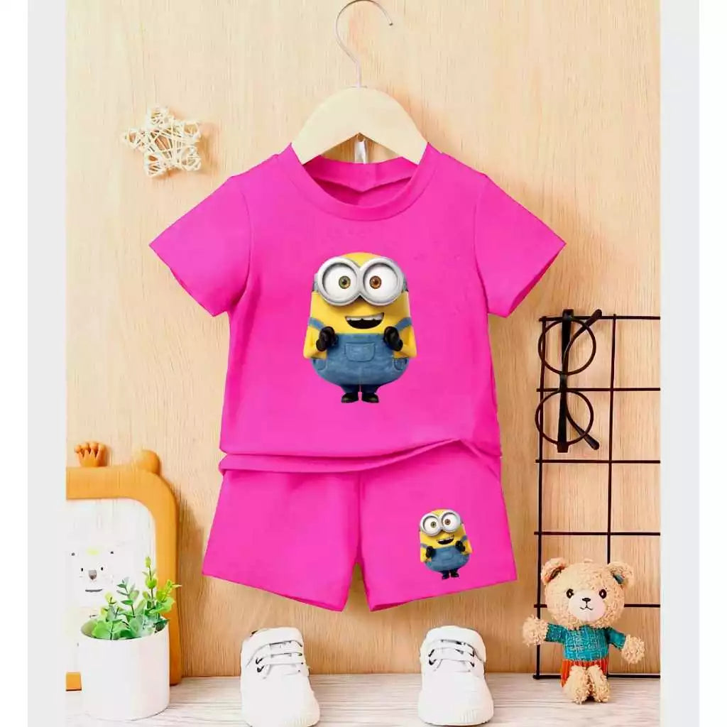 MINION Pattern T-Shirt Set for Boys and Girls Ages 1-8 Years