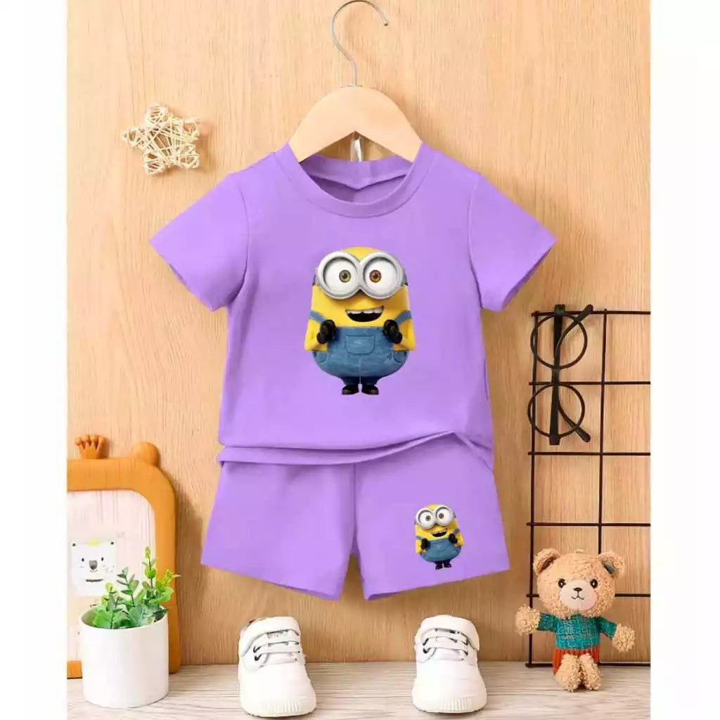 MINION Pattern T-Shirt Set for Boys and Girls Ages 1-8 Years